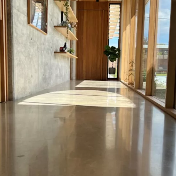 polished  brown concrete finish